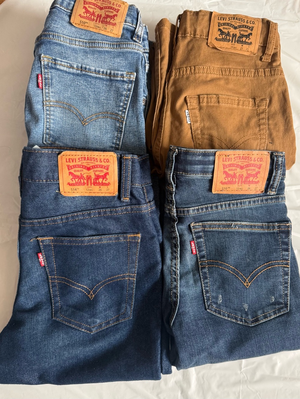 Levi's Men's Straight Jeans - Blue Denim & Brown Canvas